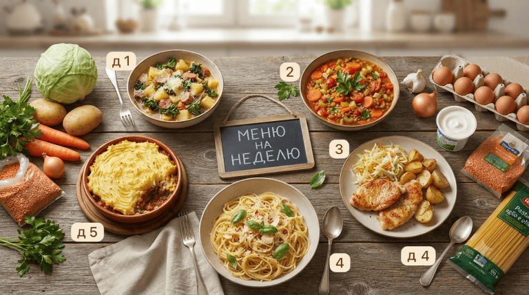 Меню на неделю: 5 бюджетных блюд из простых продуктов